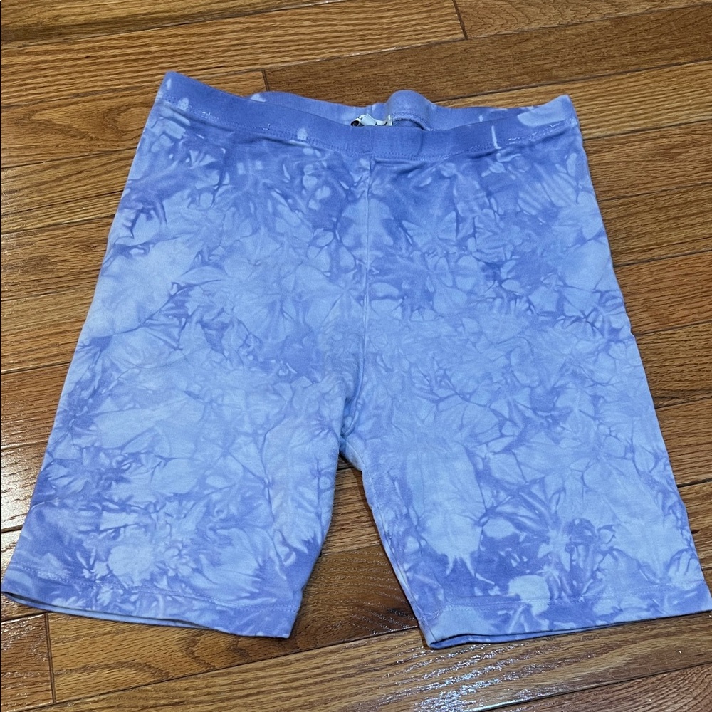 Cotton Citizen Lavender Tye Dye Stretch Bike Shorts, Size S
